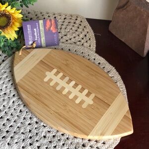 Football Shaped Bamboo Cutting Serving Charcuterie Board